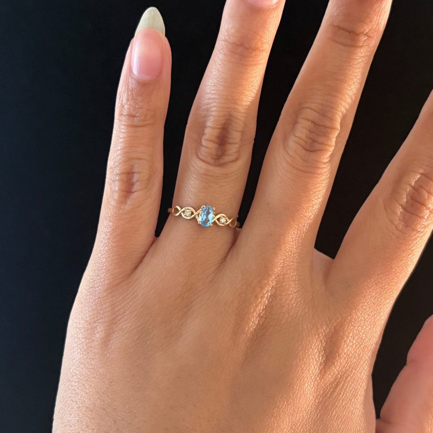 10K Yellow Gold Genuine Birthstone & Diamond Ring | 12 Birthstone Options