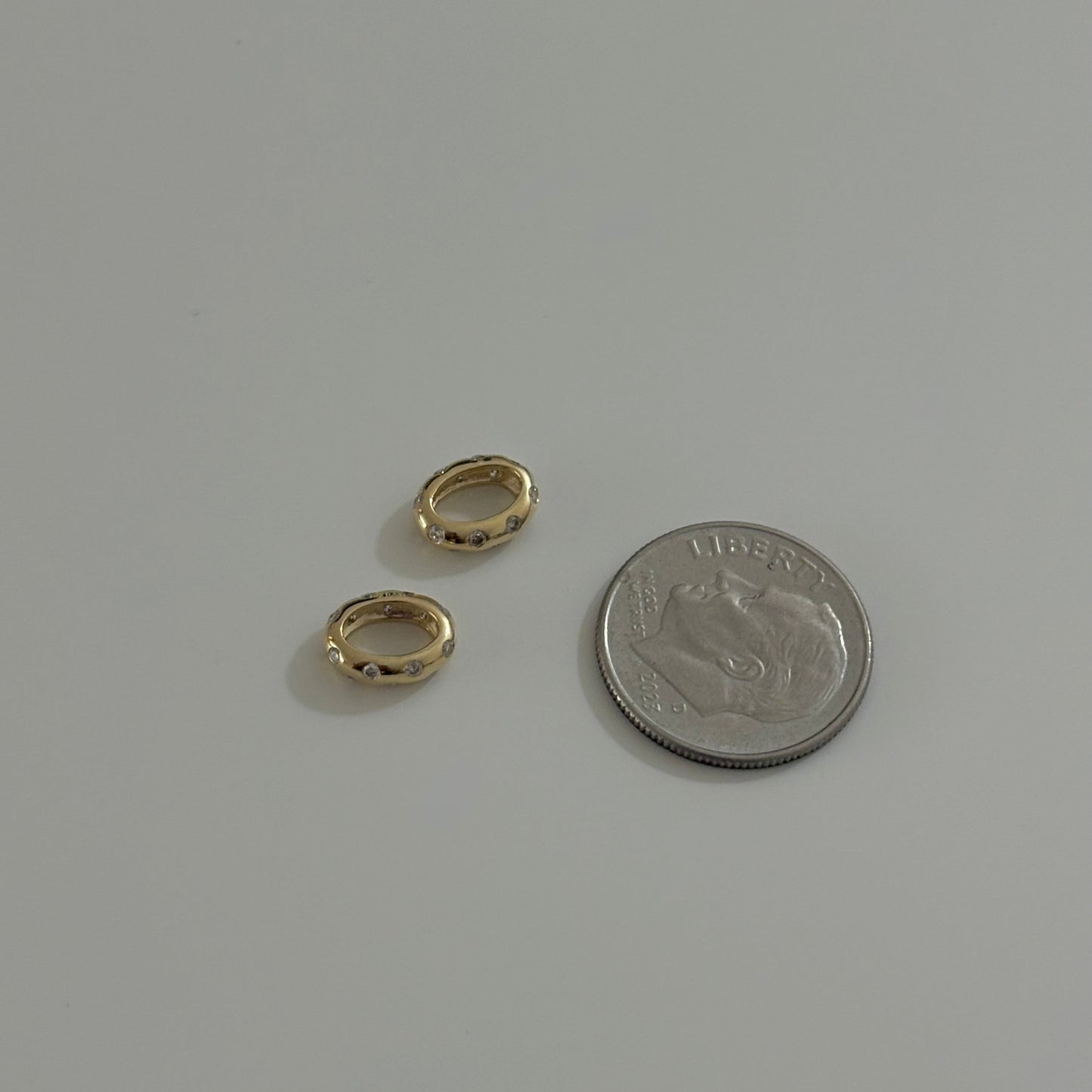 14K Gold Diamond Charm Divider Slider