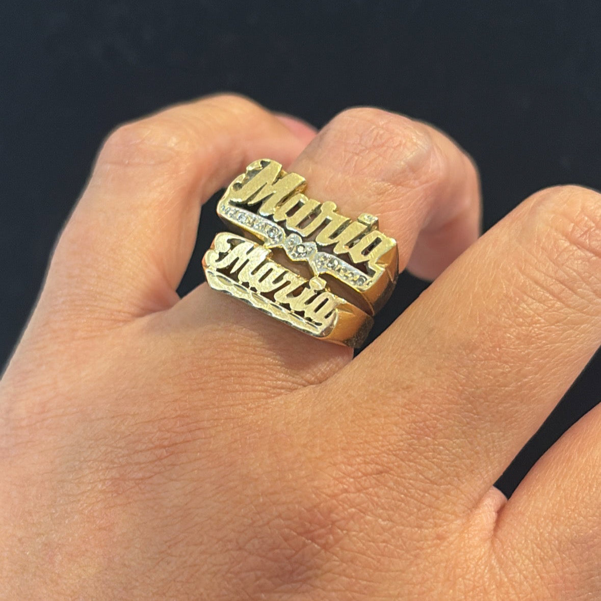 Vintage “Maria” Name Rings -14K Gold