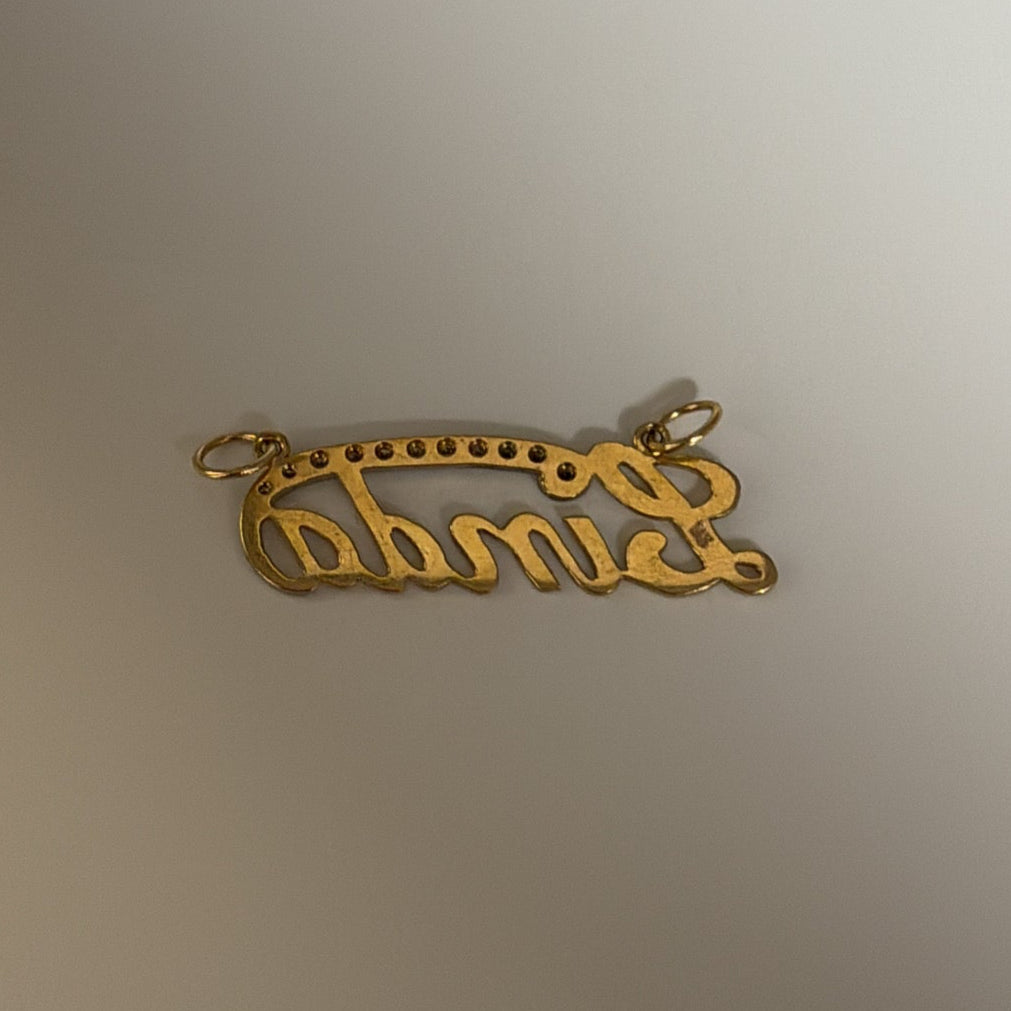 10k vintage linda nameplate