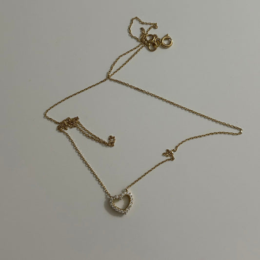 14k CZ Heart necklace
