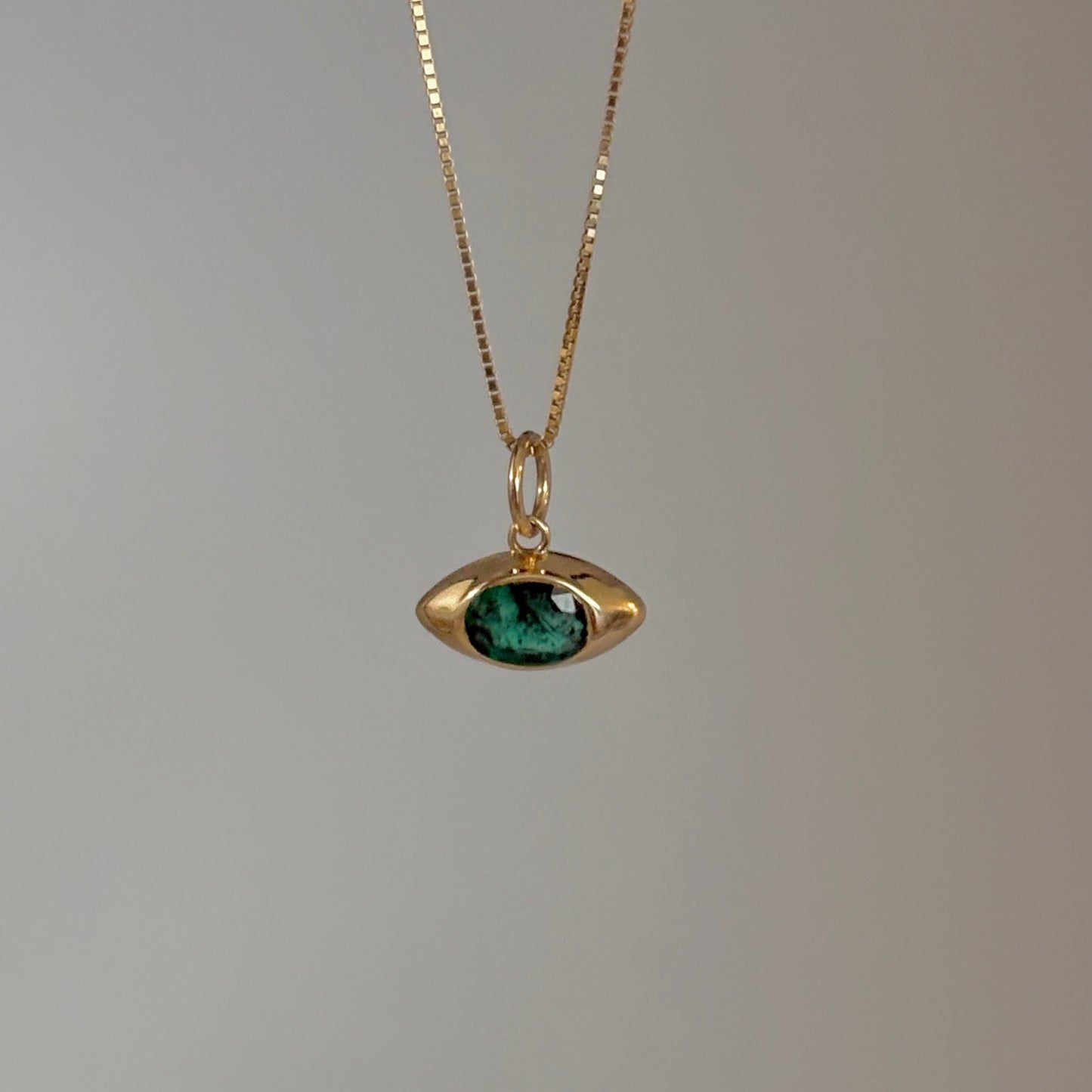 14K Gold Natural Gemstone Eye Charms – Ruby, Sapphire, Emerald