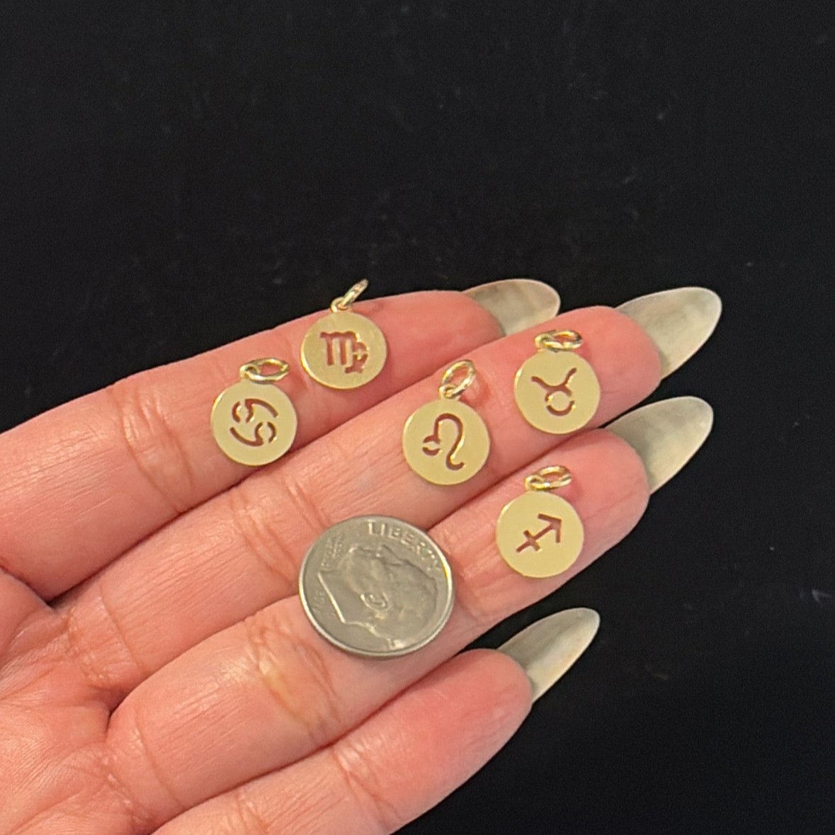 14K zodiac charms