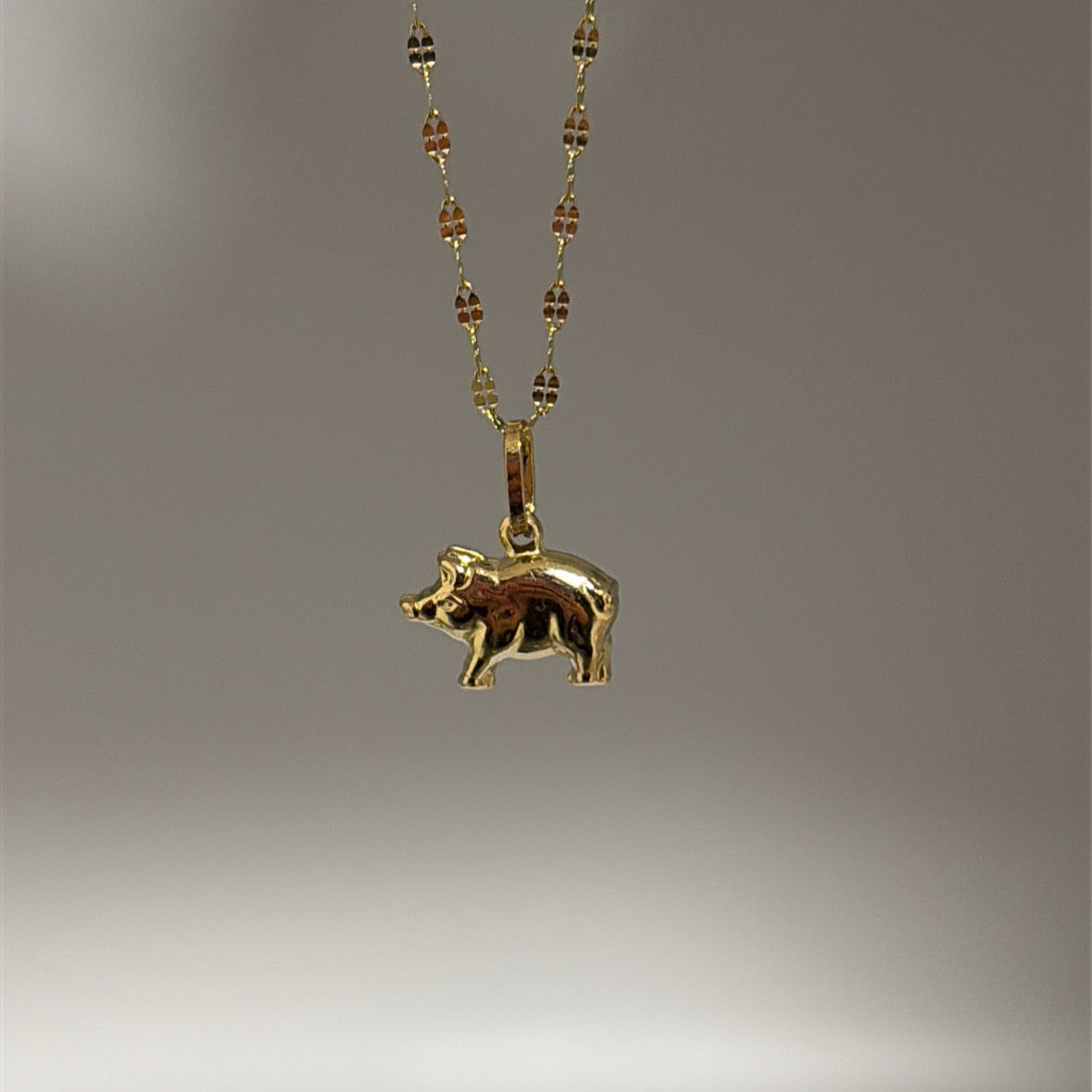 14k Solid Gold Puffy Lucky Charms – Fish, Pig, Elephant, Ladybug, Cornicello