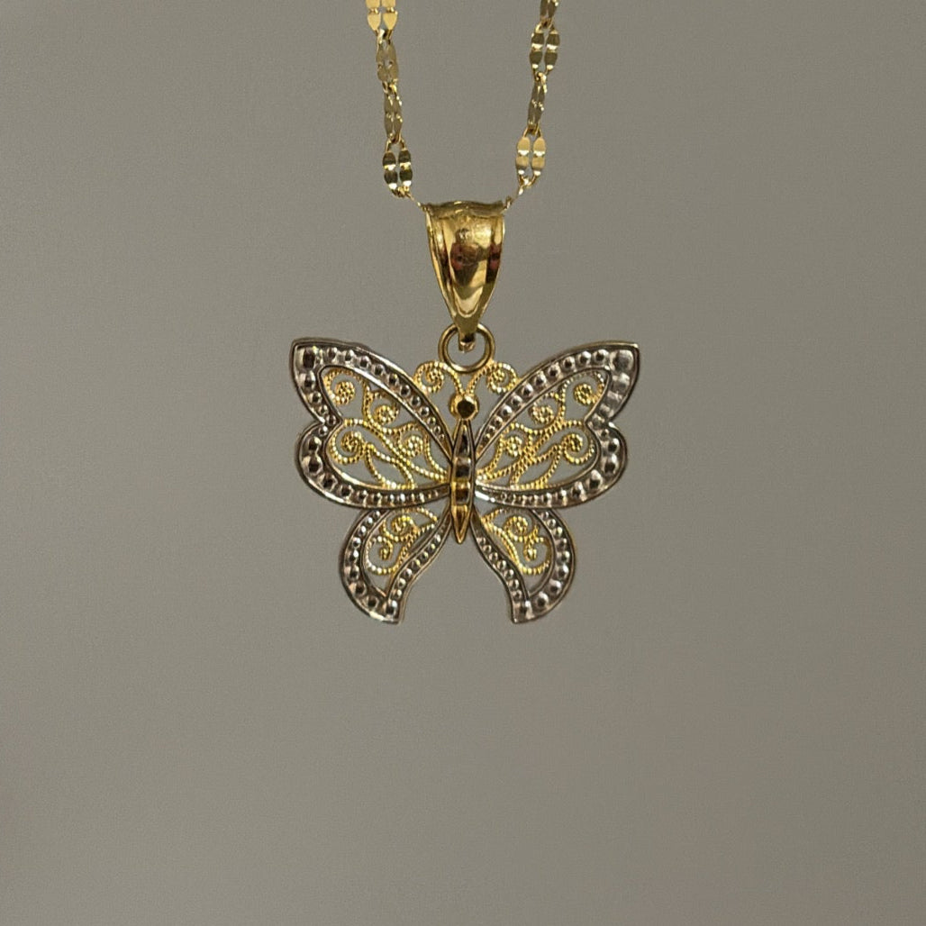 14k butterfly charm