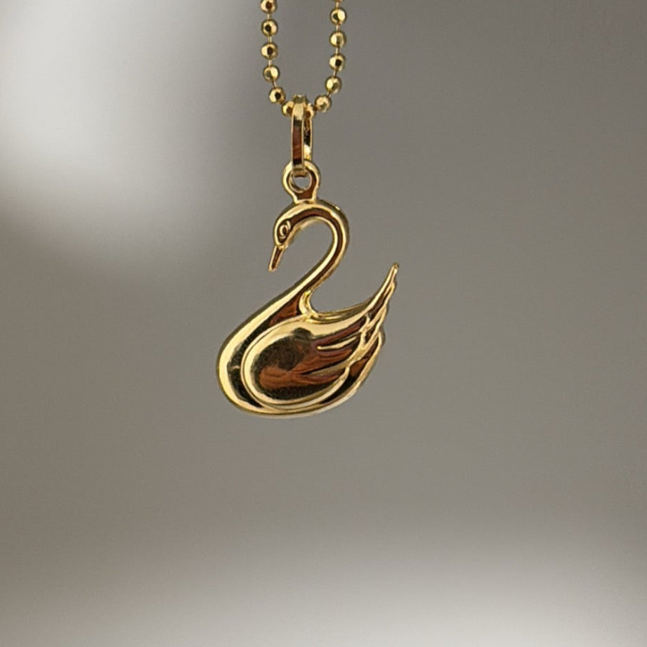 puffy swan charm