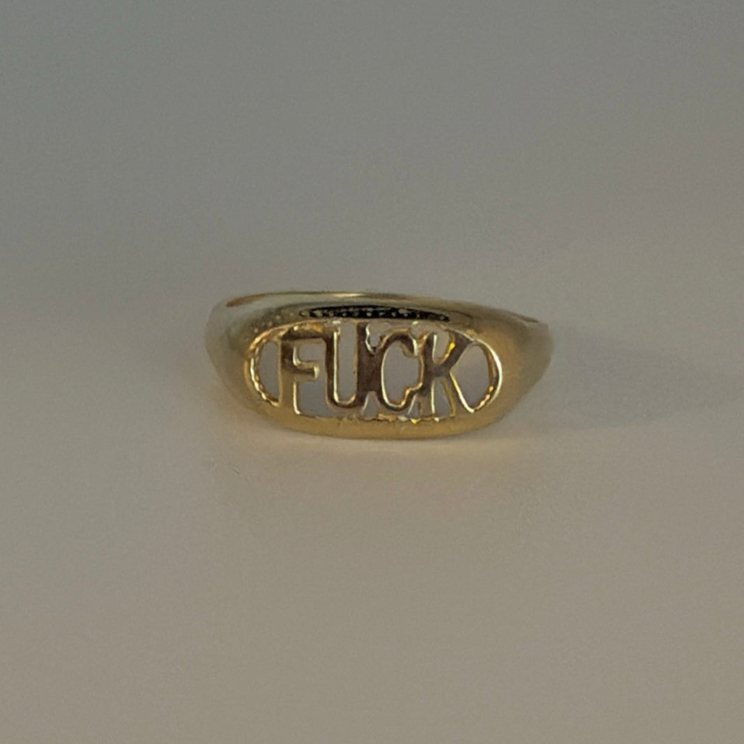 14k "FUXK" Statement ring