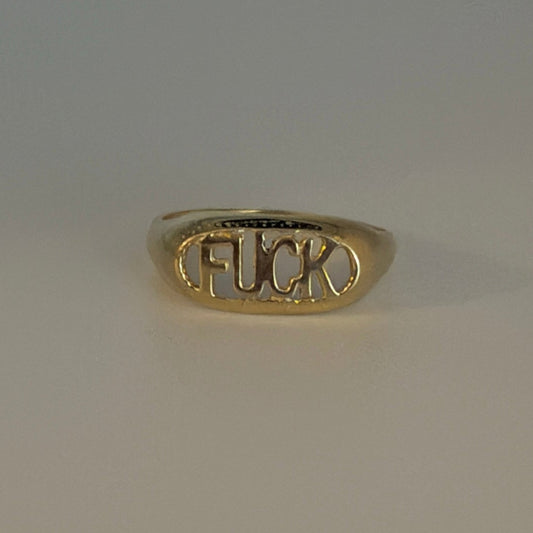 14k "FUXK" Statement ring