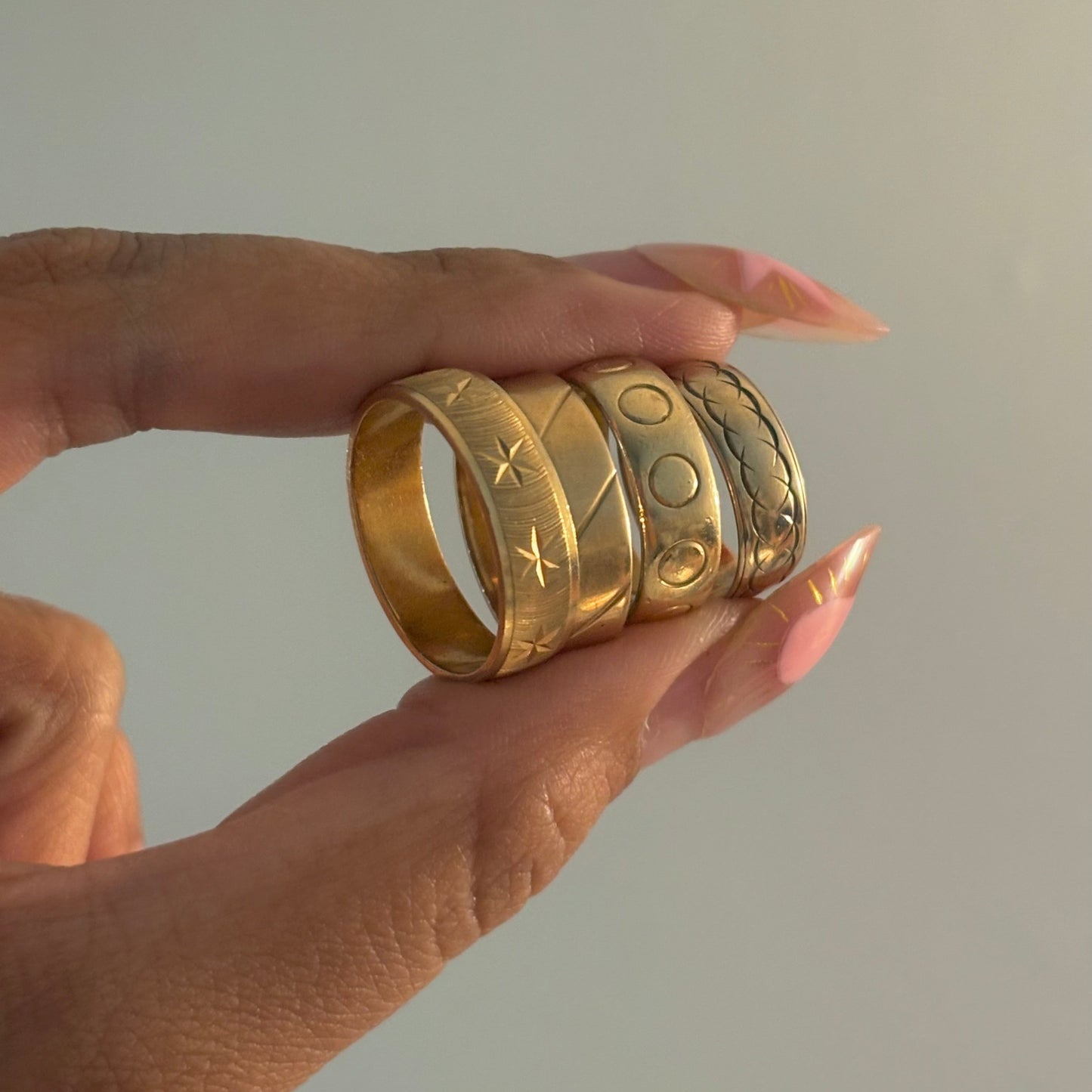 Antique & Vintage 10K & 14K Gold Engraved Bands (Sold Individually)