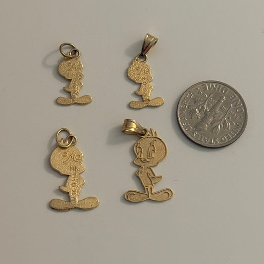Vintage 14K Gold Tweety Bird Charms by Michael Anthony — 1996 WB Licensed, Rare Collectible