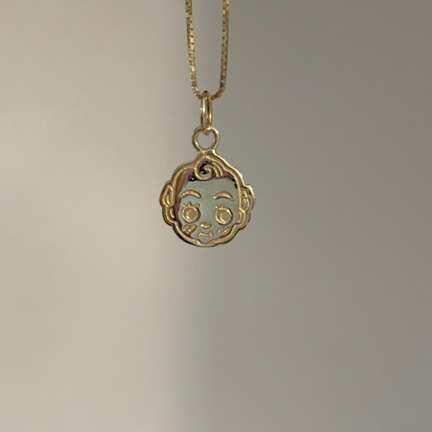 14K Gold Baby Face Charm