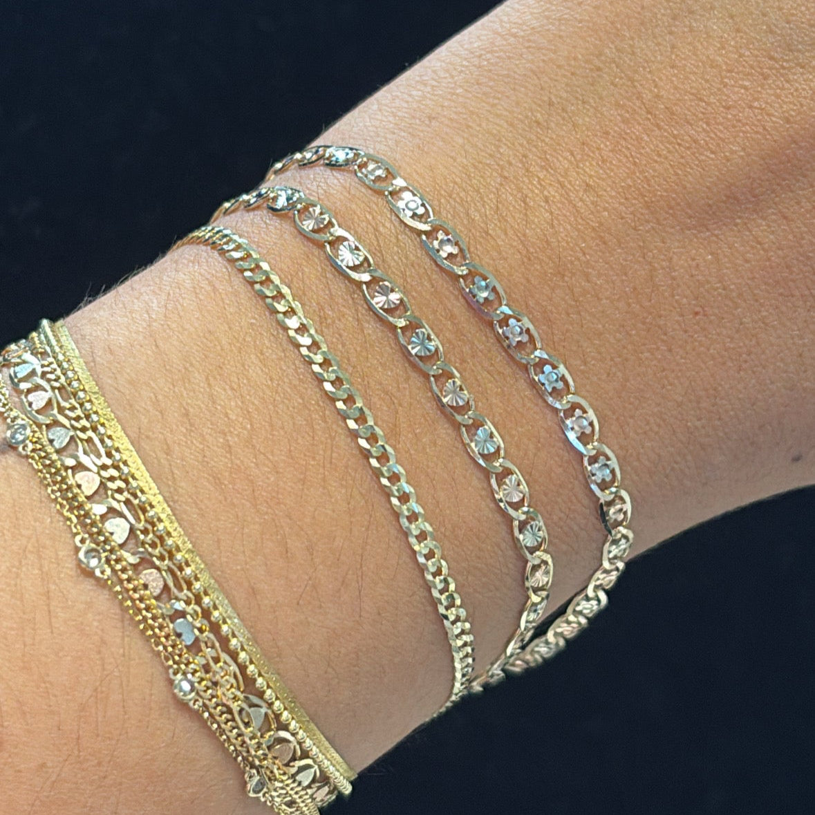 14K Concave Curb Cuban Bracelet