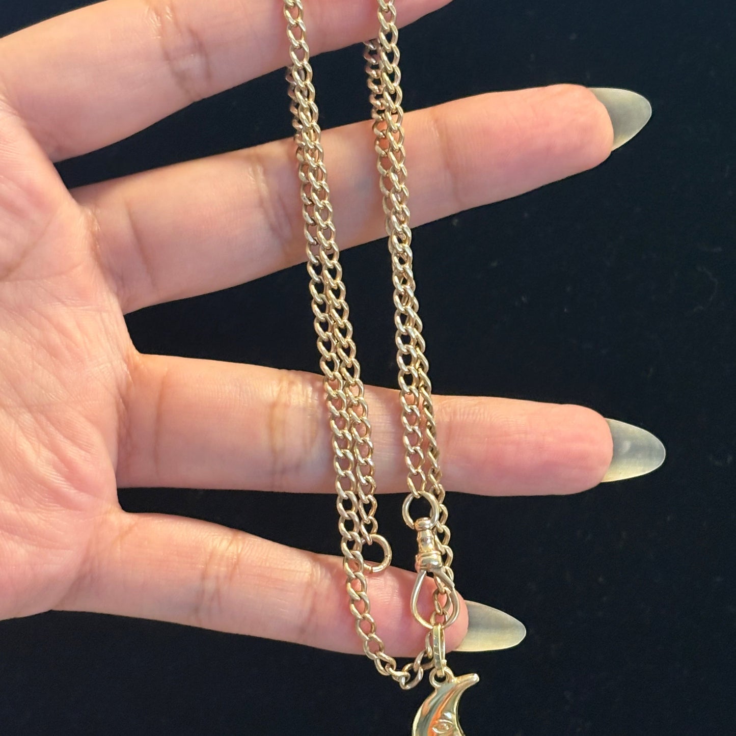 Antique Victorian 10K Gold Curb Link Watch Chain – 17.25”