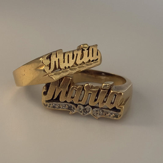 Vintage “Maria” Name Rings -14K Gold