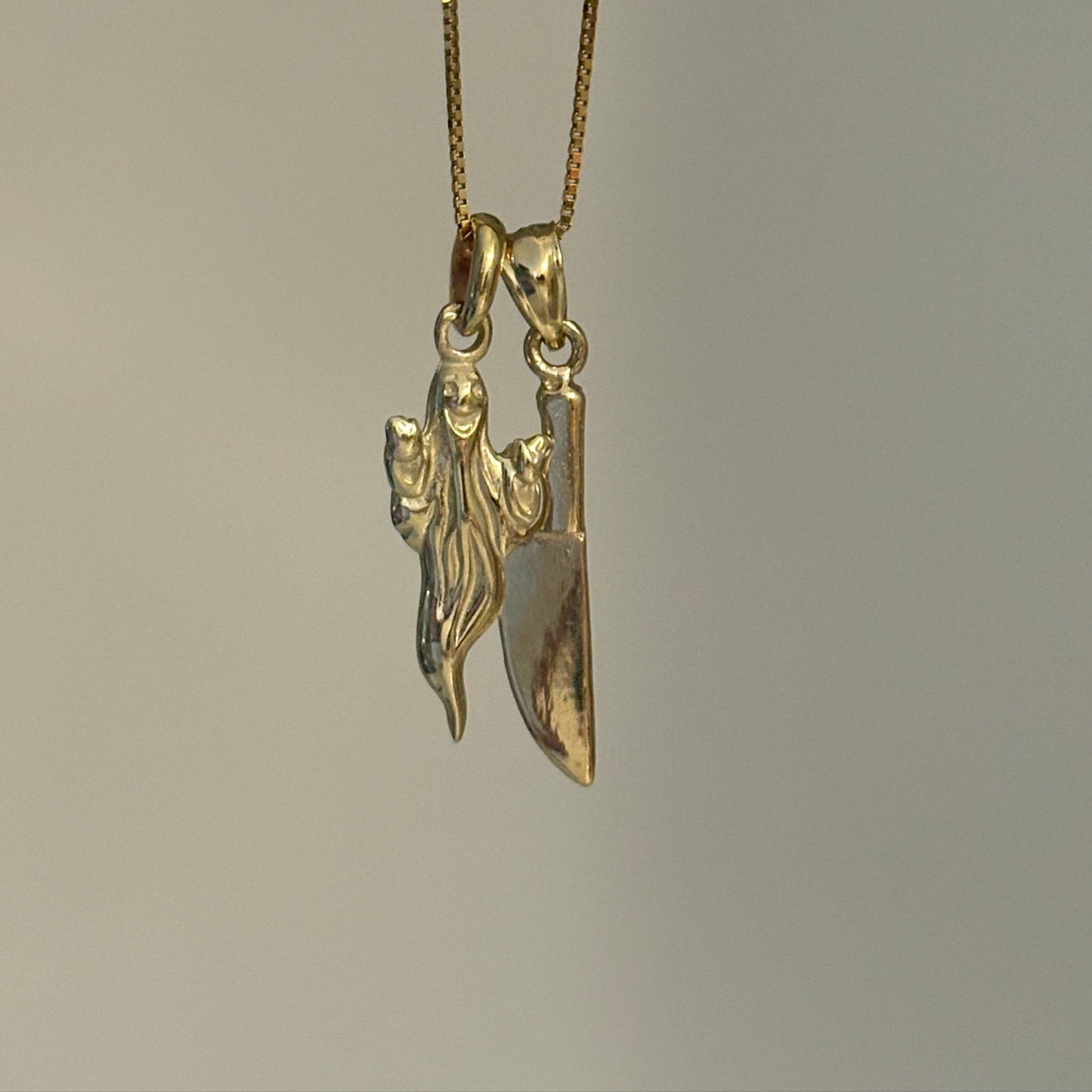 10K Solid Yellow Gold Ghost Charm Pendant
