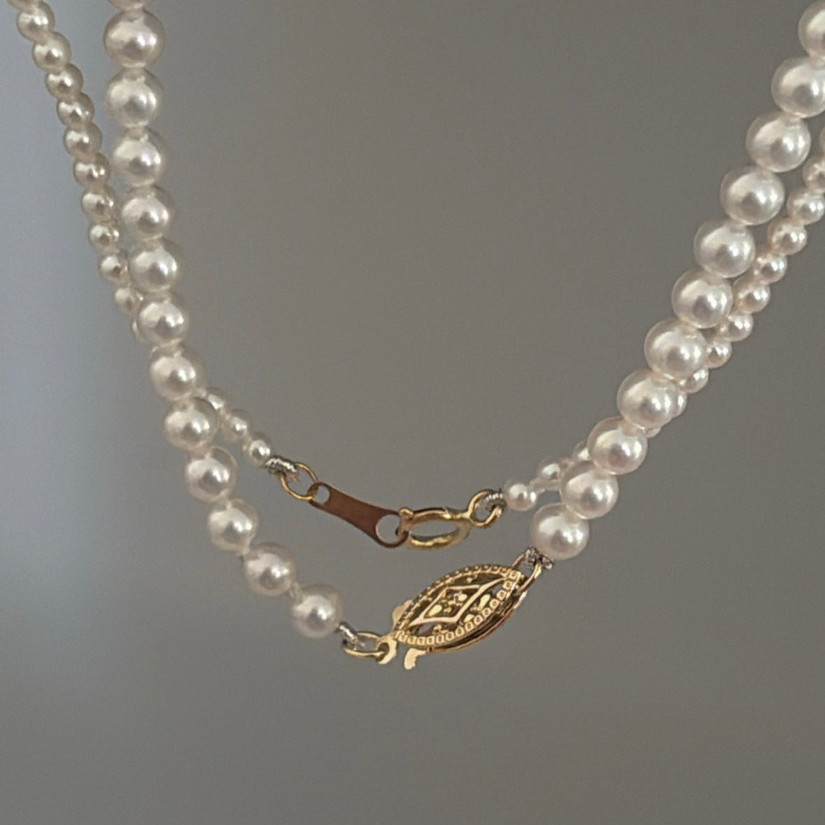 Genuine Cultured Pearl Necklaces – 14K Gold Clasp