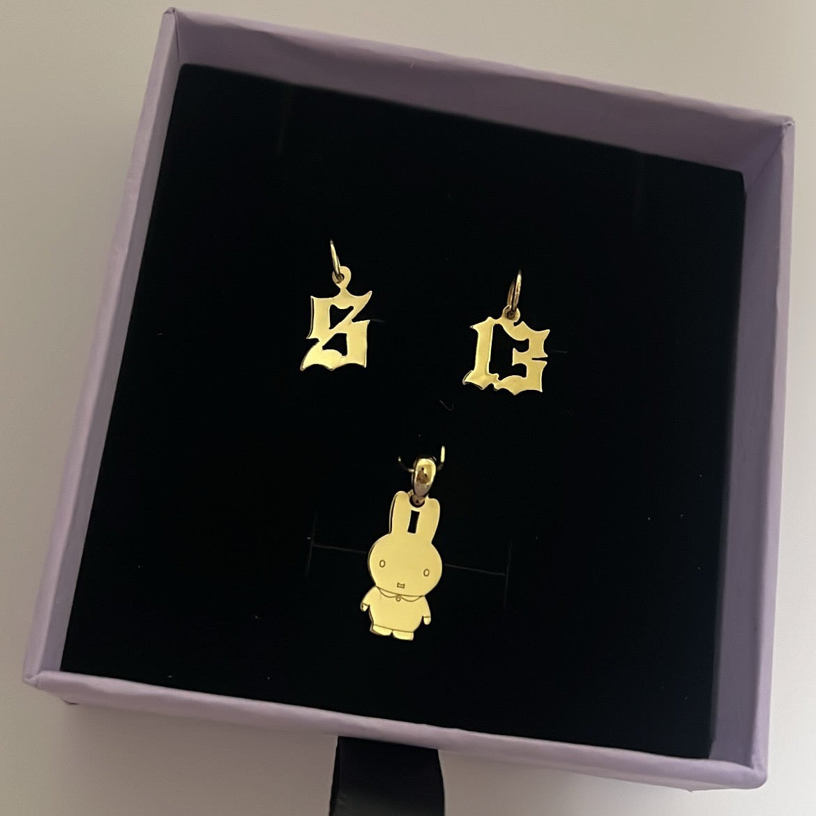 Custom 14K Mini Initial Charm -Old English or Cursive Font