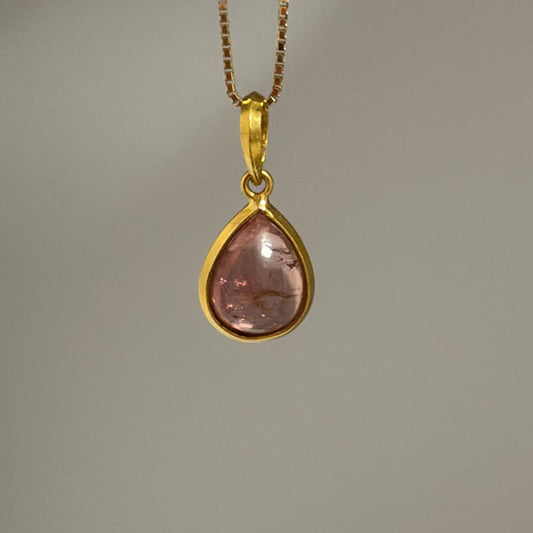 18k multi tourmaline cabochon pendants