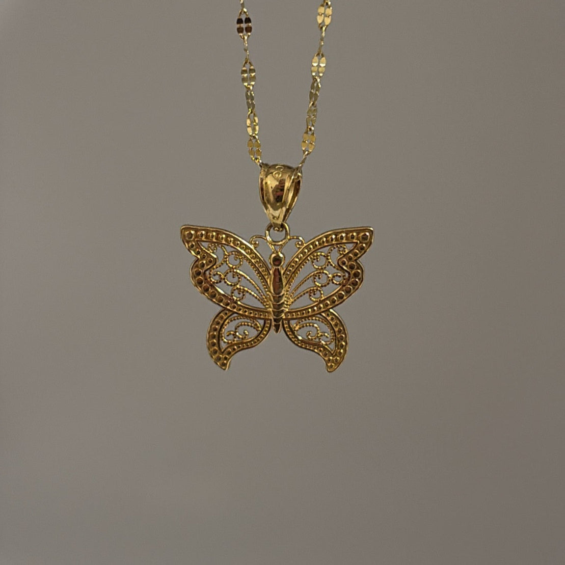 14k butterfly charm
