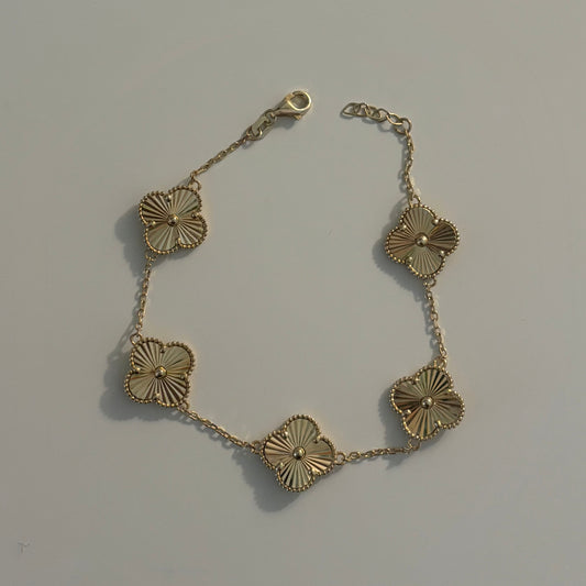 14K Yellow Gold Clover Bracelet – Inspired Design