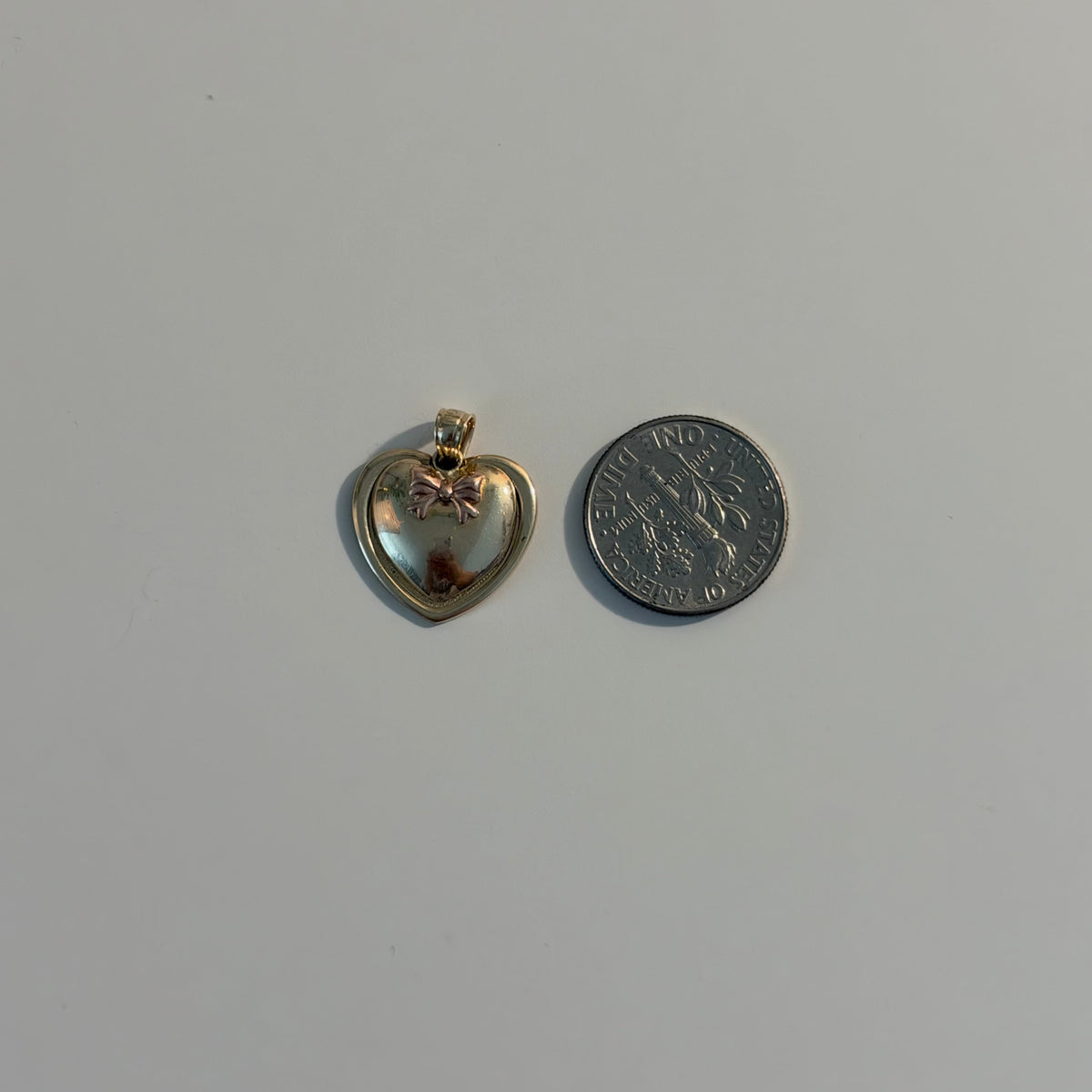 14K Yellow Gold “I Am” Opening Heart Bow Charm