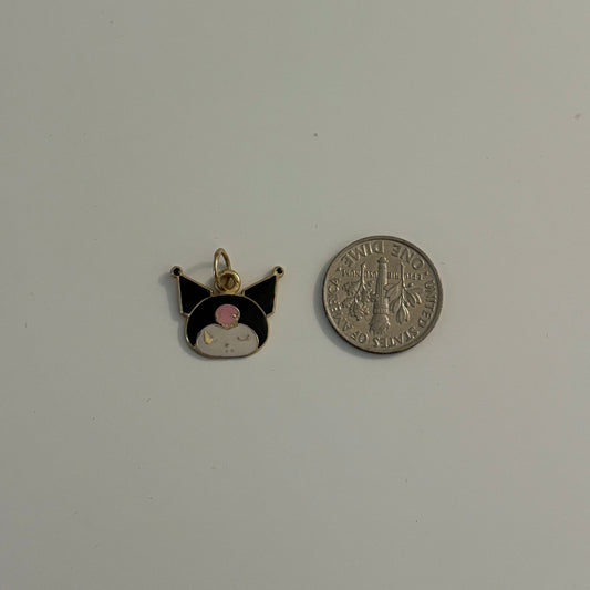 14K Yellow Gold Pre-Loved Enamel Kuromi Head Charm