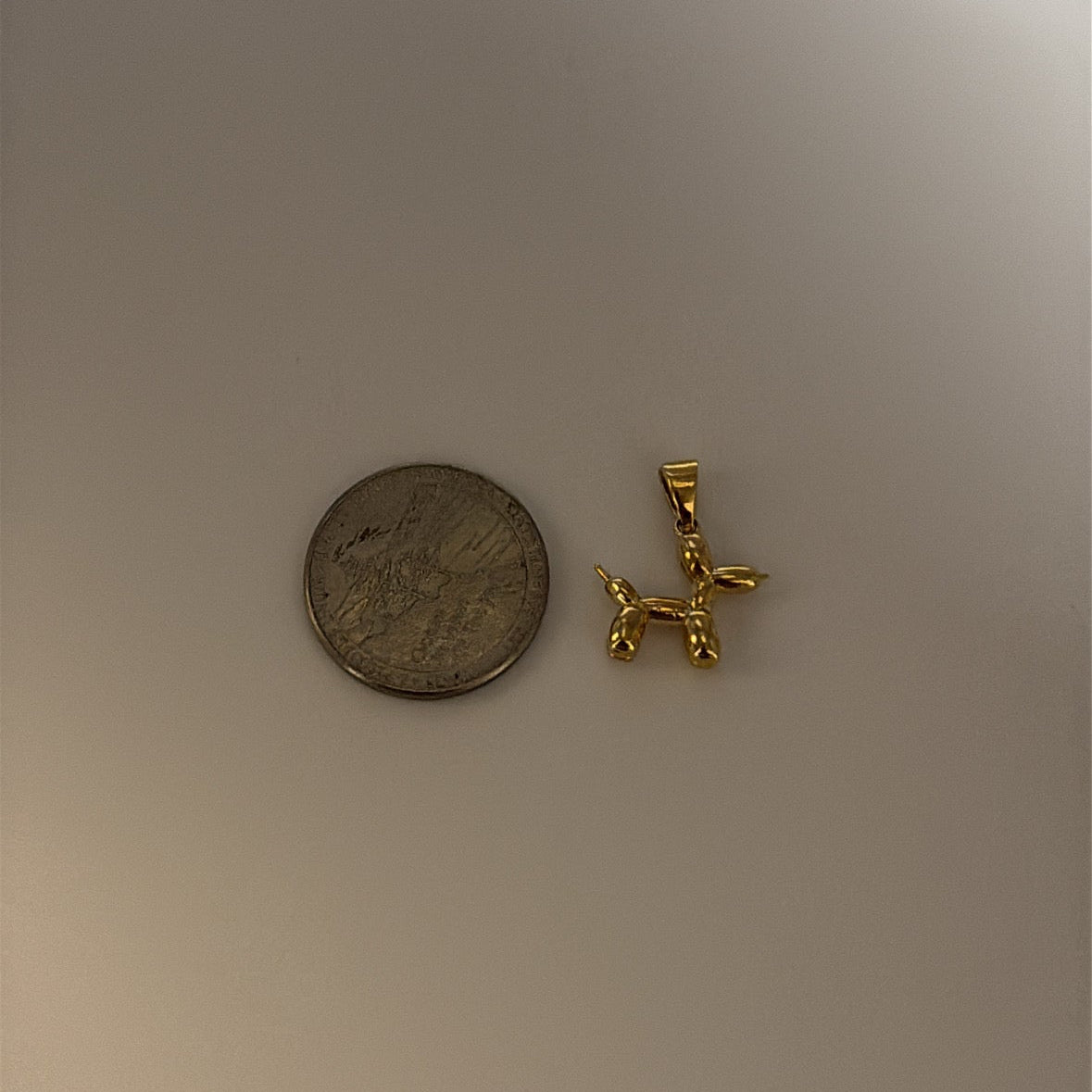 14k Gold Balloon Dog Charm – 3D