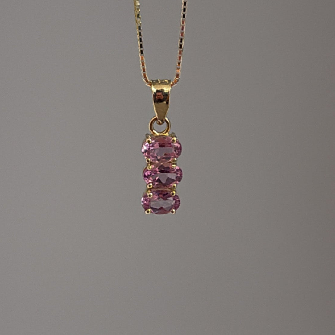 14k pink topaz cz charm