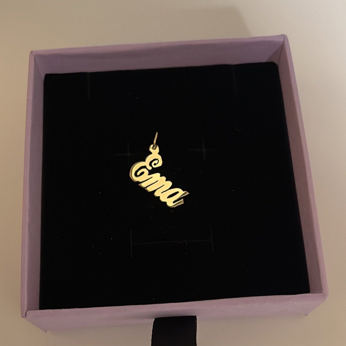 14K Gold Custom Nameplate Pendant – Personalized Name Design