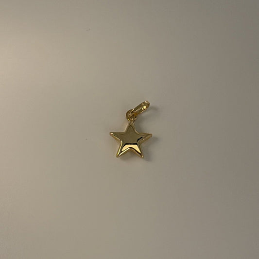 14k Solid gold puffy star