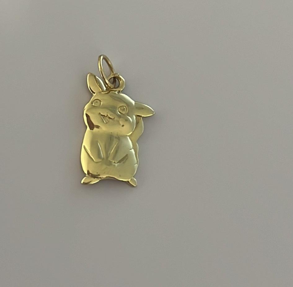 14K solid gold Pikachu charm