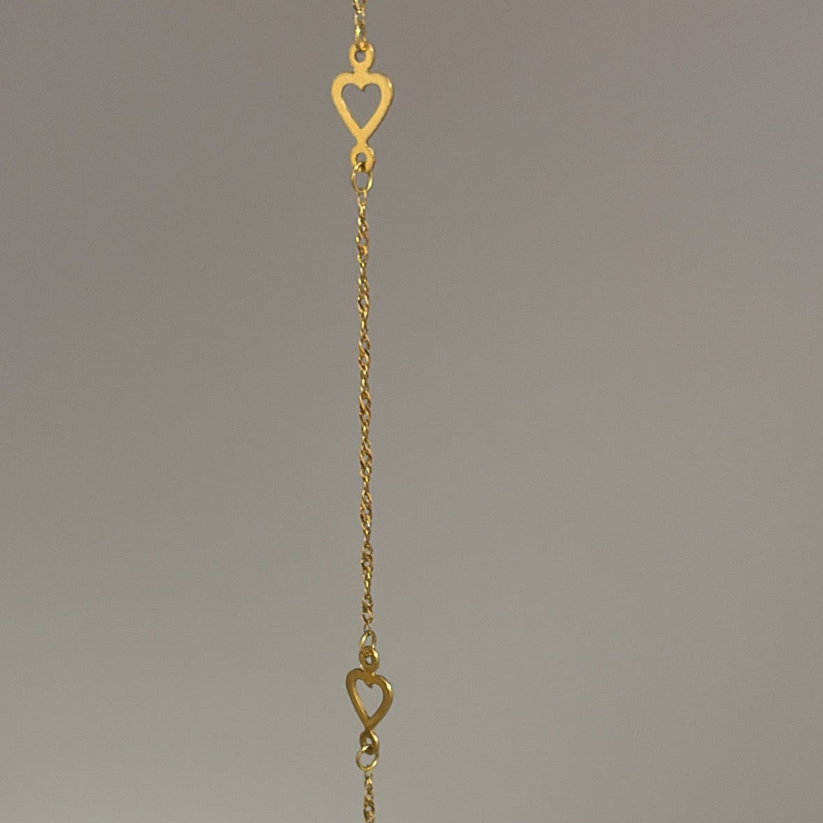 14k dainty Singapore heart station bracelet