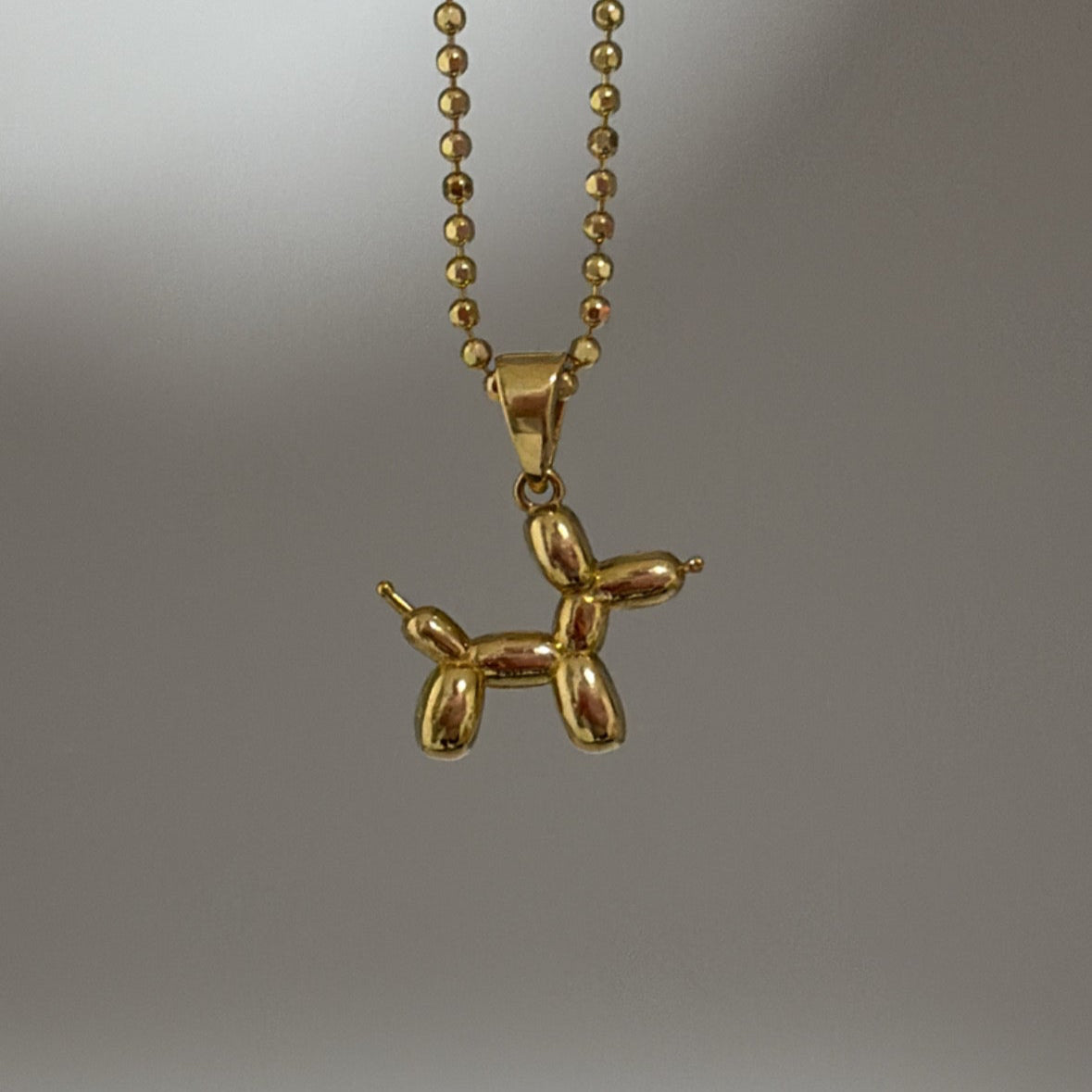 14k Gold Balloon Dog Charm – 3D