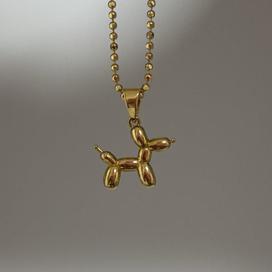 14k Gold Balloon Dog Charm – 3D