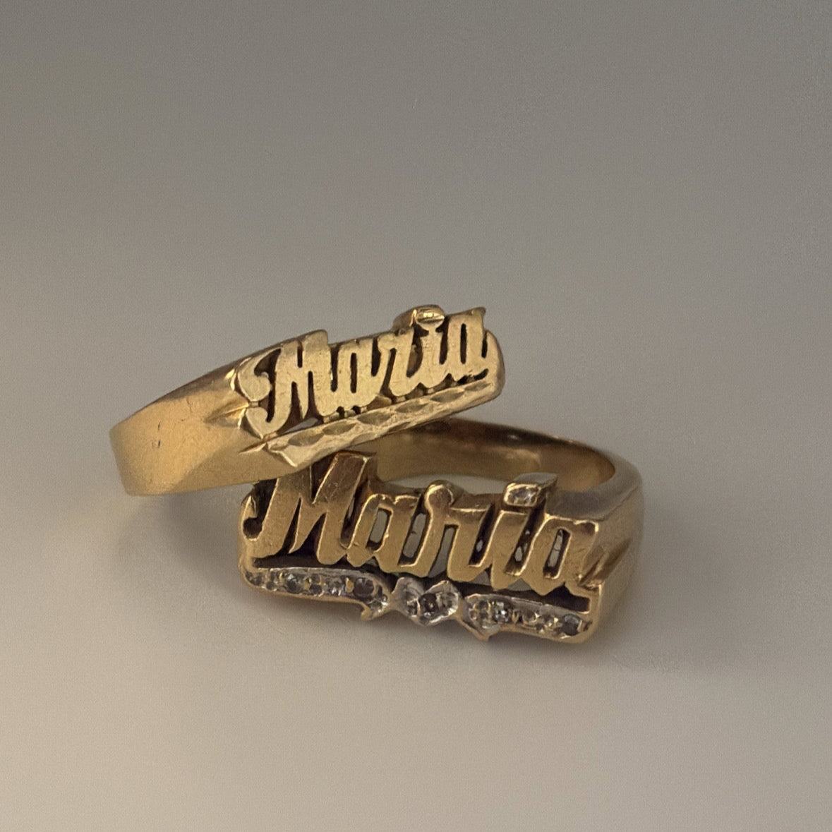 Vintage “Maria” Name Rings -14K Gold