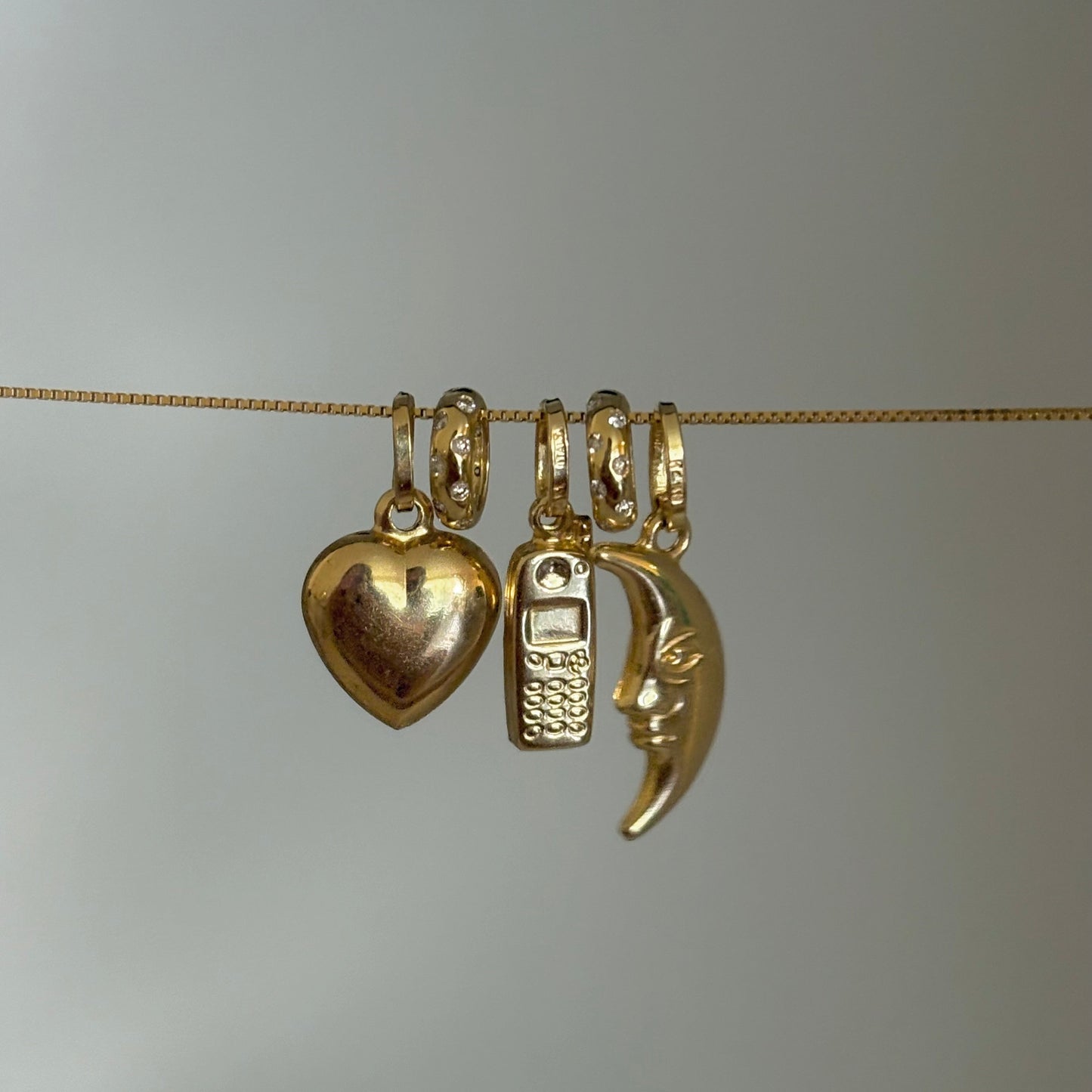 14K Gold Diamond Charm Divider Slider