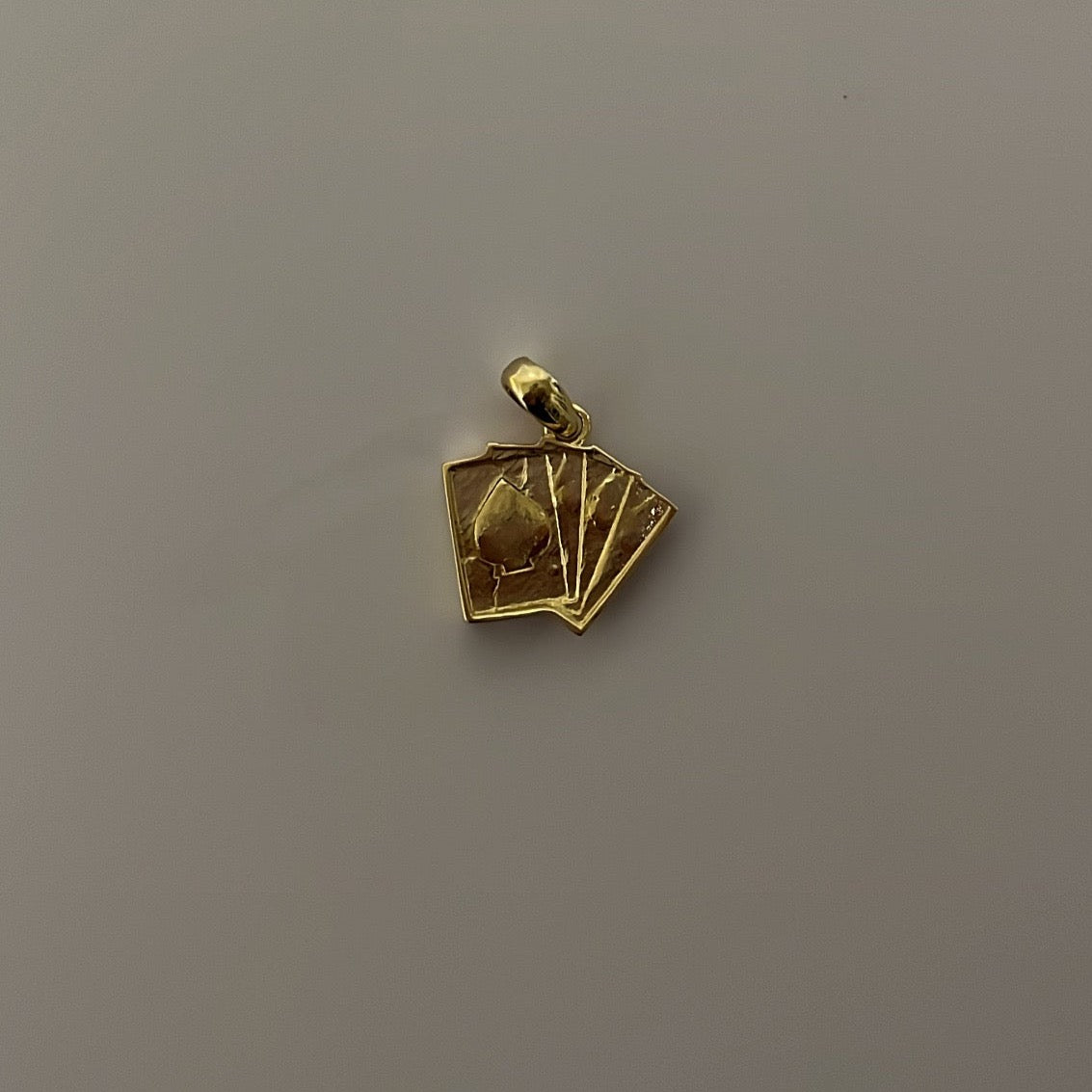 14K Yellow Gold Four Aces Playing Card Pendant