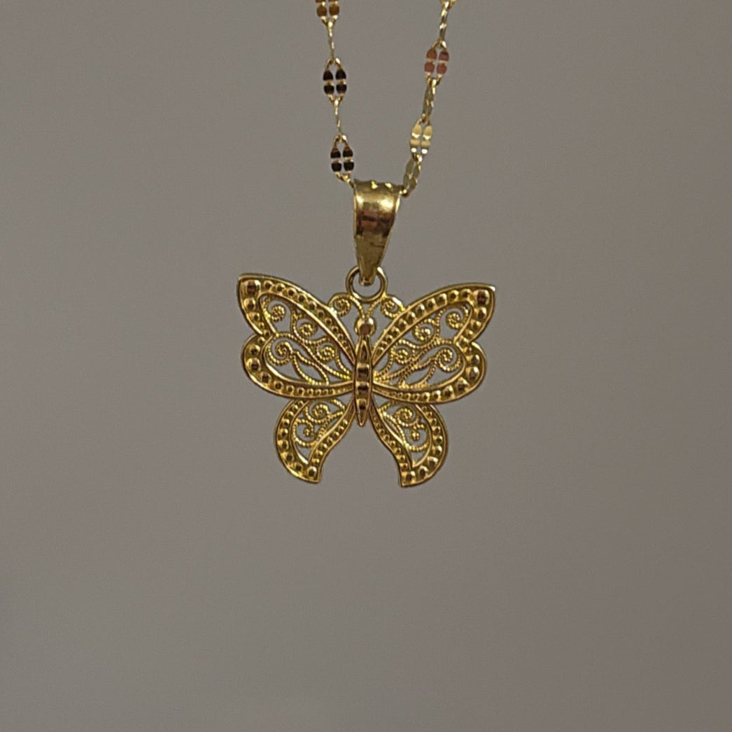 14k butterfly charm