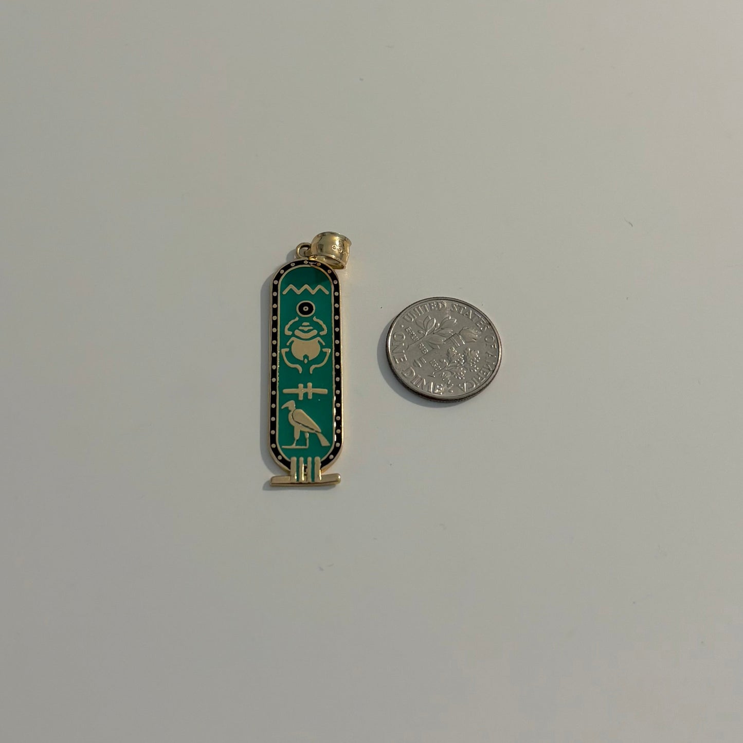 14K Gold Egyptian Cartouche Charm