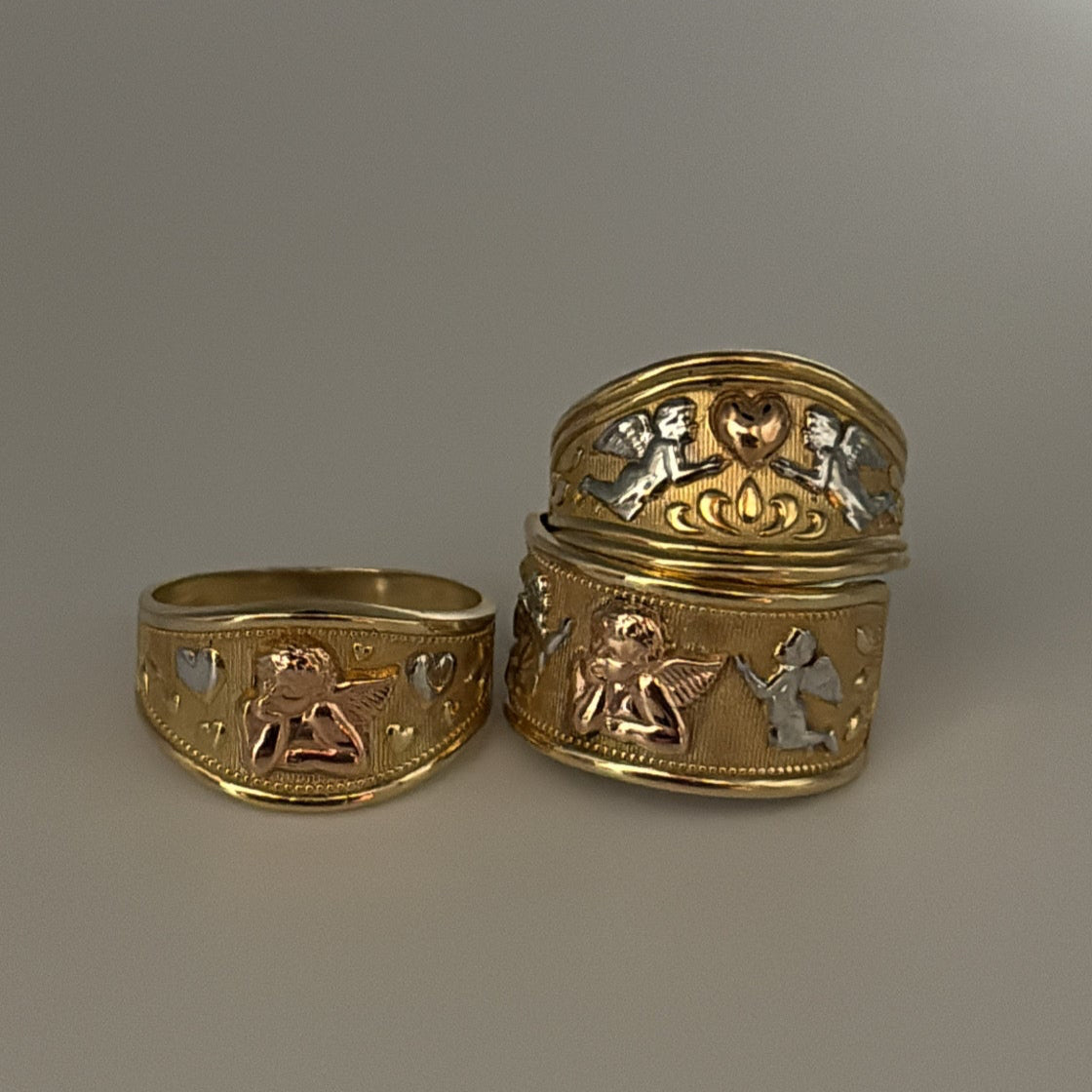 14k cherubs ring