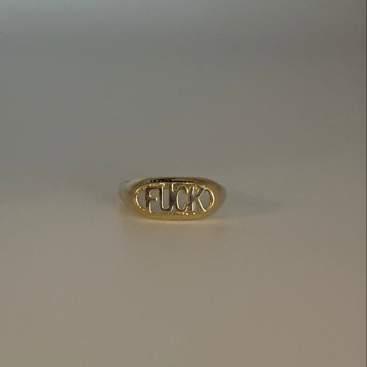 14k "FUXK" Statement ring