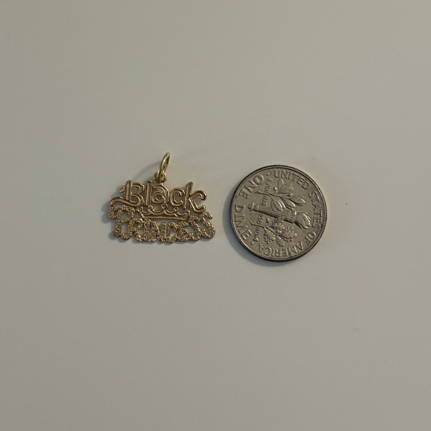 14K Solid Gold “Black Princess” Charm Pendant