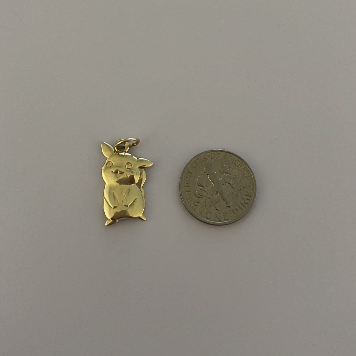 14K solid gold Pikachu charm