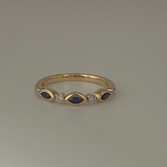 10k sapphire and diamond ring