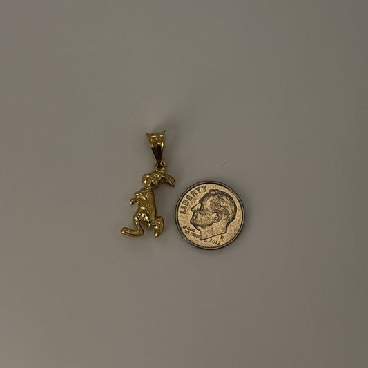 14k Vintage Running Rabbit Charm – Made in Italy