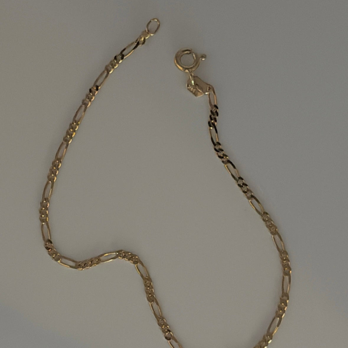 14K Solid Gold Figaro Bracelet