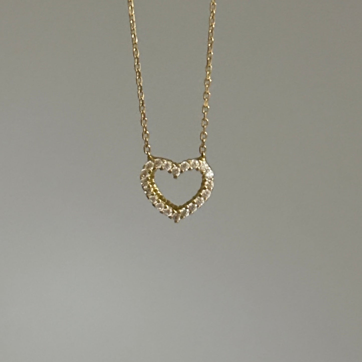 14k CZ Heart necklace