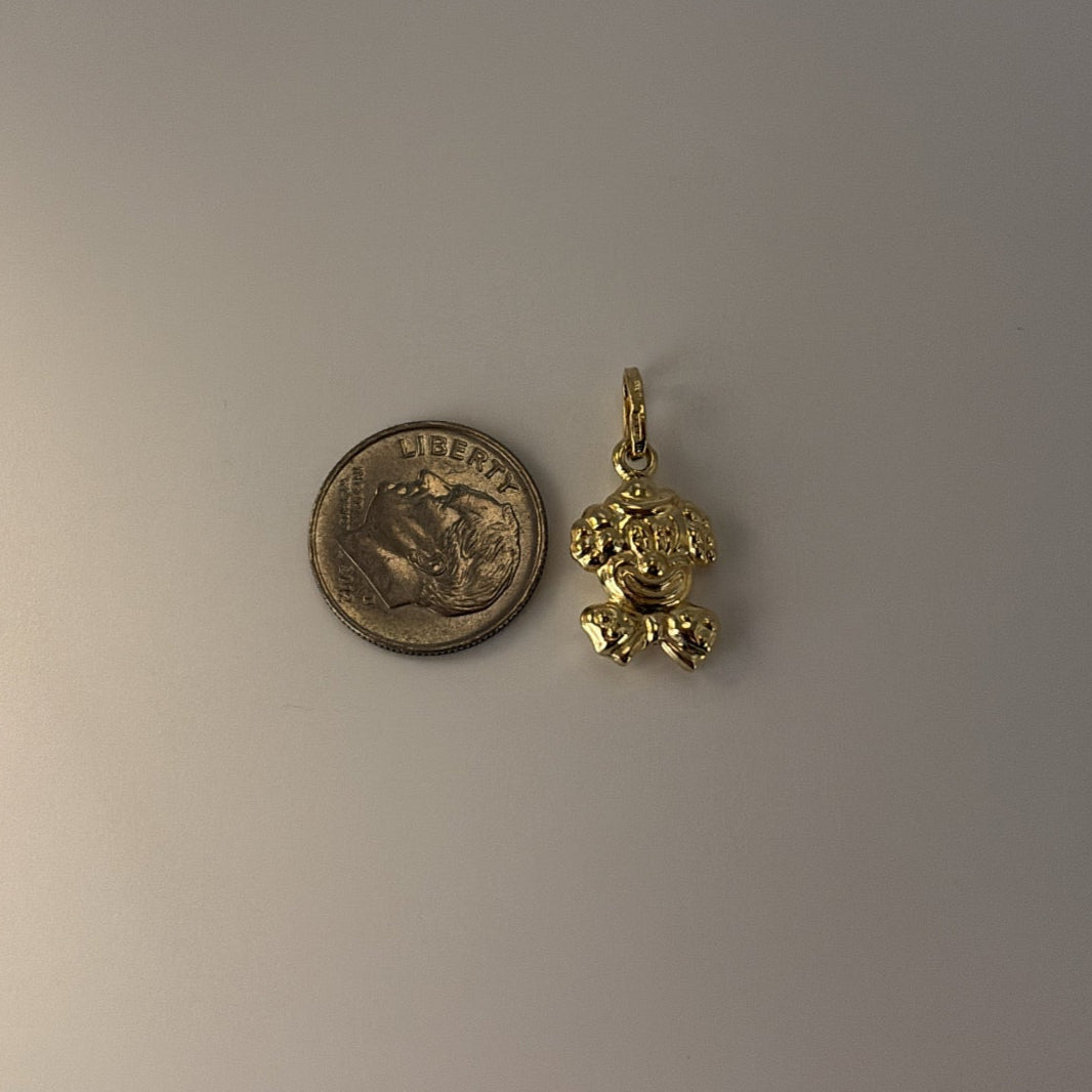 14k puffy clown charm