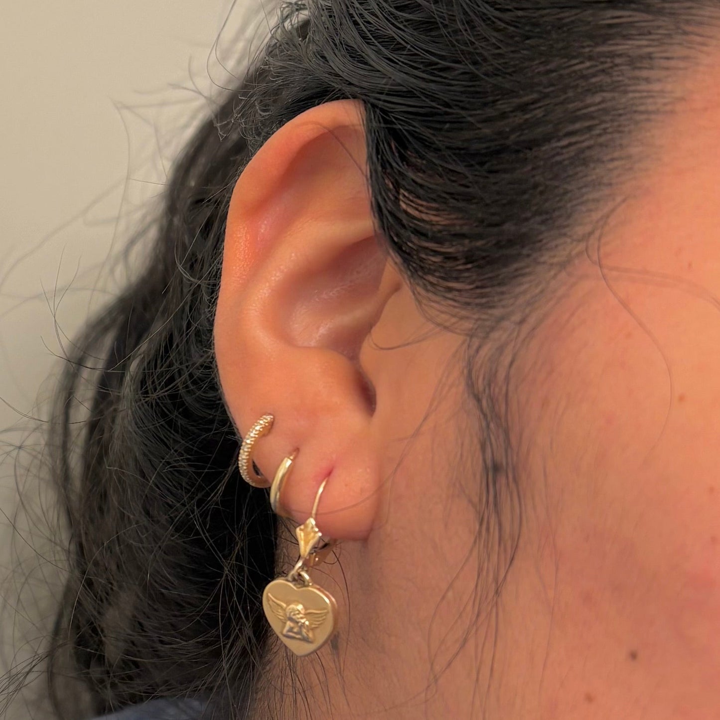 Vintage 14K Gold Cherub Heart Drop Earrings – Michael Anthony