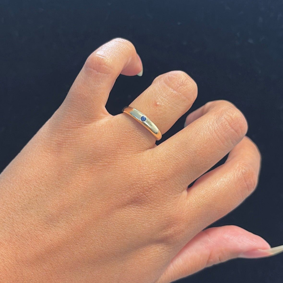 14K Gold Gemstone dome Rings – Emerald, Ruby, Sapphire